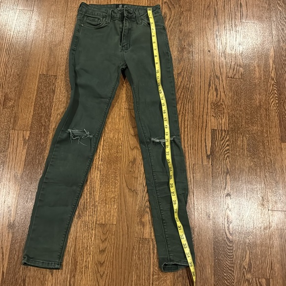 Just Black army green skinny jeans size 25 - Picture 6 of 8